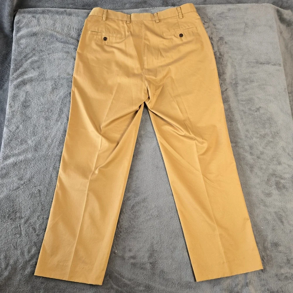 Orvis Men's Chino Pants‎ 36W 32L Tan Khaki 100% Cotton Flat Front Straight Leg